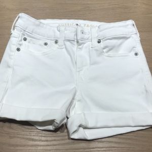 white jean shorts